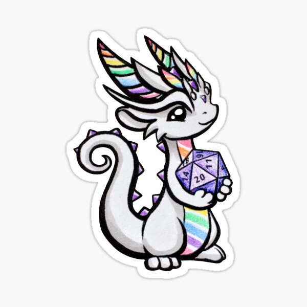 Artikel-Vorschau von Pastellfarbener Regenbogen-Würfeldrache, designt und verkauft von Dragons and Beasties.