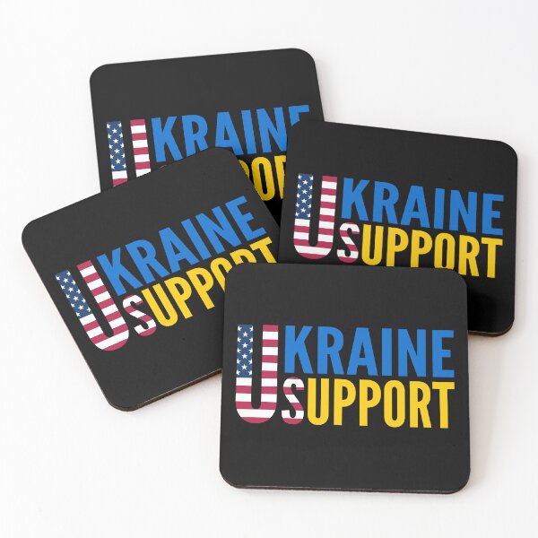 Item preview, US Ukraine Support Blue Yellow Typography Phrase designed and sold by Vasabi88.