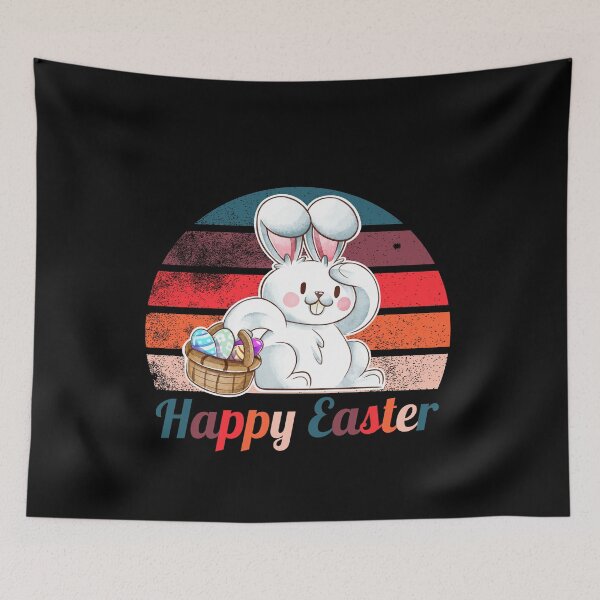Item preview, Happy Easter ,Perfect Easter Day Watercolor Bunny Retro Vintage Trendy Great Colorful Sunset Present designed and sold by pedrored369.