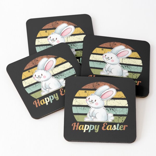 Item preview, Happy Easter ,Sweet Easter Day Watercolor Bunny Retro Vintage Trendy Cool Colorful Sunset Art designed and sold by pedrored369.