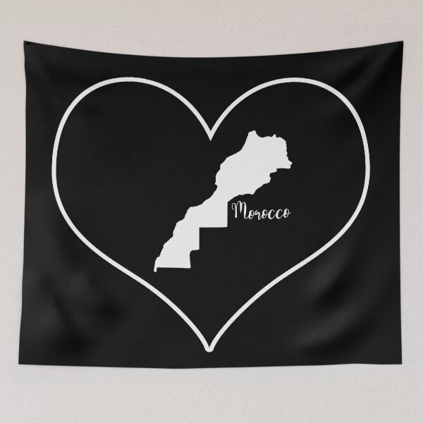 Item preview, Black heart map Morocco designed and sold by Astralia.
