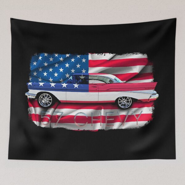 Artikelvorschau, 1957 57 Chevy Chevrolet SS US-amerikanische Flagge entworfen und verkauft von AGED Limited.