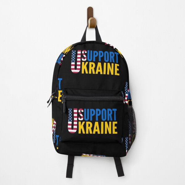 Item preview, US Support Ukraine Blue Yellow Typography Phrase designed and sold by Vasabi88.