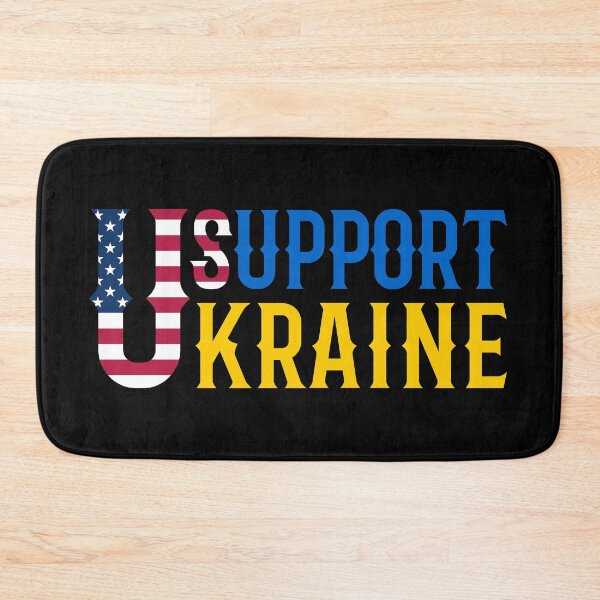 Item preview, US Support Ukraine Tattoo Blue Yellow Typography Phrase designed and sold by Vasabi88.