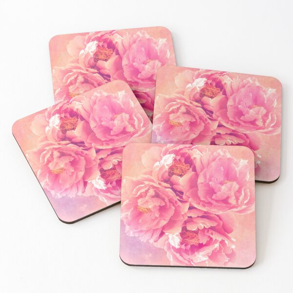 Item preview, Peony Garden Coral pink peonies designed and sold by Glimmersmith.