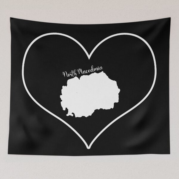 Item preview, Black heart map North Macedonia designed and sold by Astralia.