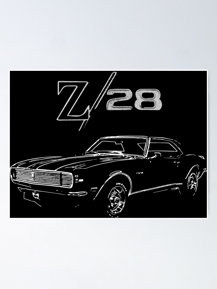 Póster «1967 Camaro arte lineal» de FromThe8Tees | Redbubble