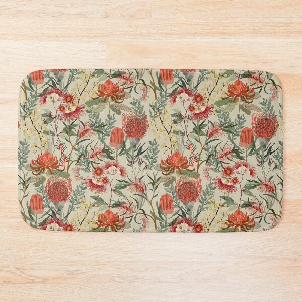 Item preview, Springtime Red Australian Native Flowers on Cream Background designed and sold by Jaydee001.