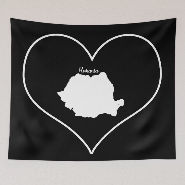 Item preview, Black heart map Romania designed and sold by Astralia.
