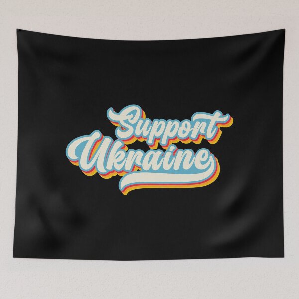 Item preview, Support Ukraine Old Blue Red Typography Phrase designed and sold by Vasabi88.
