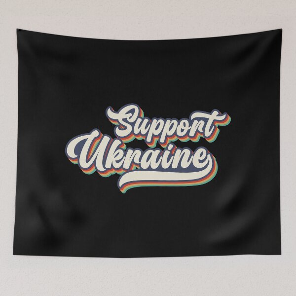 Item preview, Support Ukraine Old Flat Blue Green Typography Phrase designed and sold by Vasabi88.