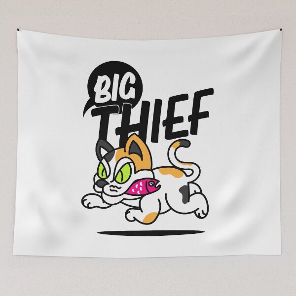 Item preview, Big Thief, Cat Stealing Fish Funny designed and sold by KimoStudio.