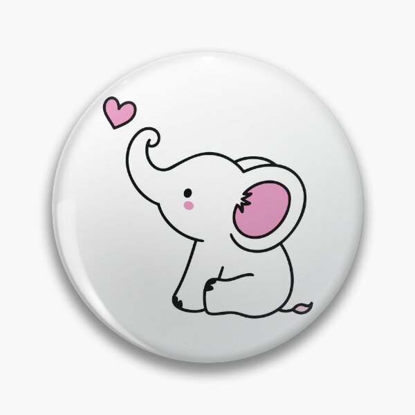Item preview, Baby Elephant Pink Heart designed and sold by YaliliArt.