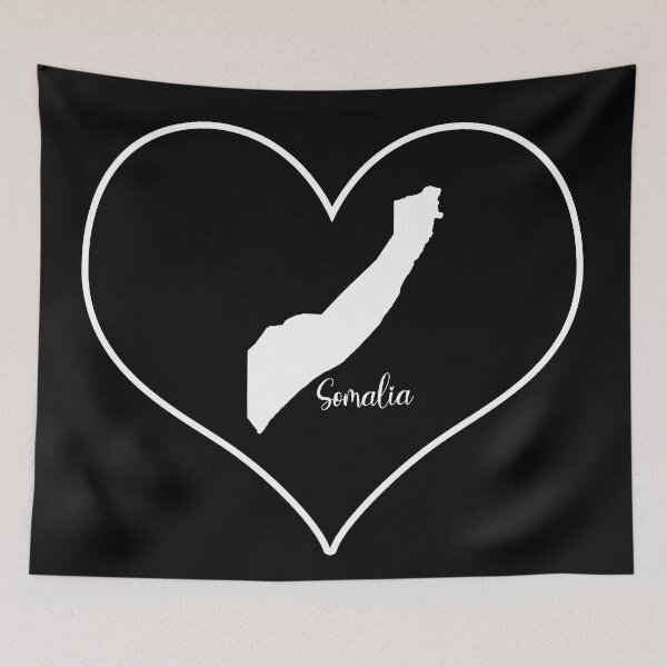 Item preview, Black heart map Somalia designed and sold by Astralia.