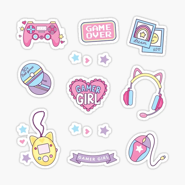 Gamer Girl Sticker - Sticker Mania