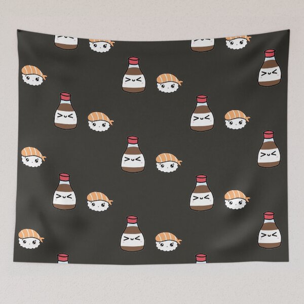 Item preview, Kawaii Soy Sauce and Sushi Characters designed and sold by CamrinDushop.