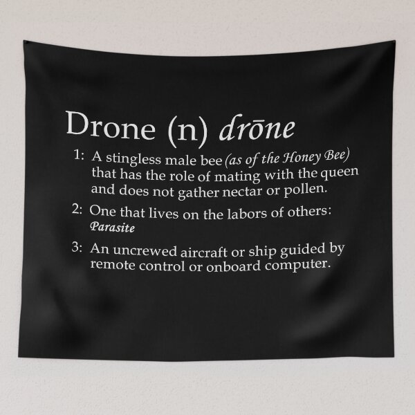 Item preview, Drone -The Dictionary Definition - White Text designed and sold by MountMercantile.
