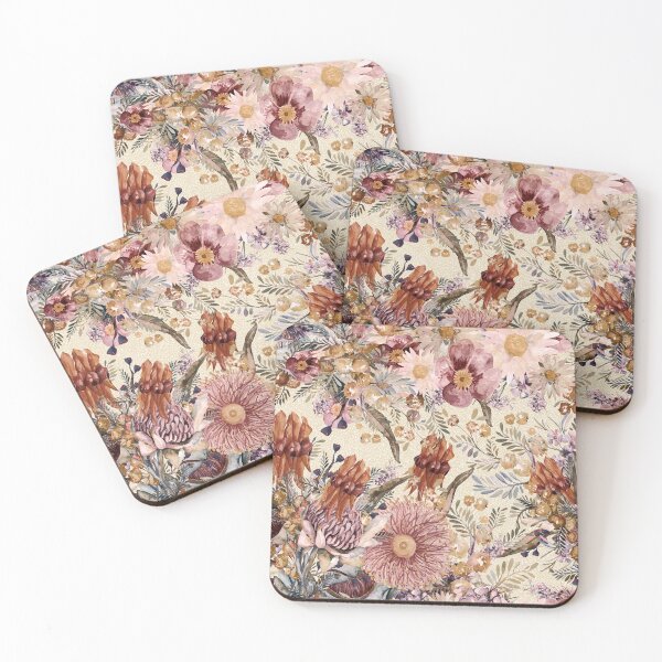 Item preview, Romantic Vintage Australian Watercolour Wildflowers designed and sold by Sketchbook Designs.