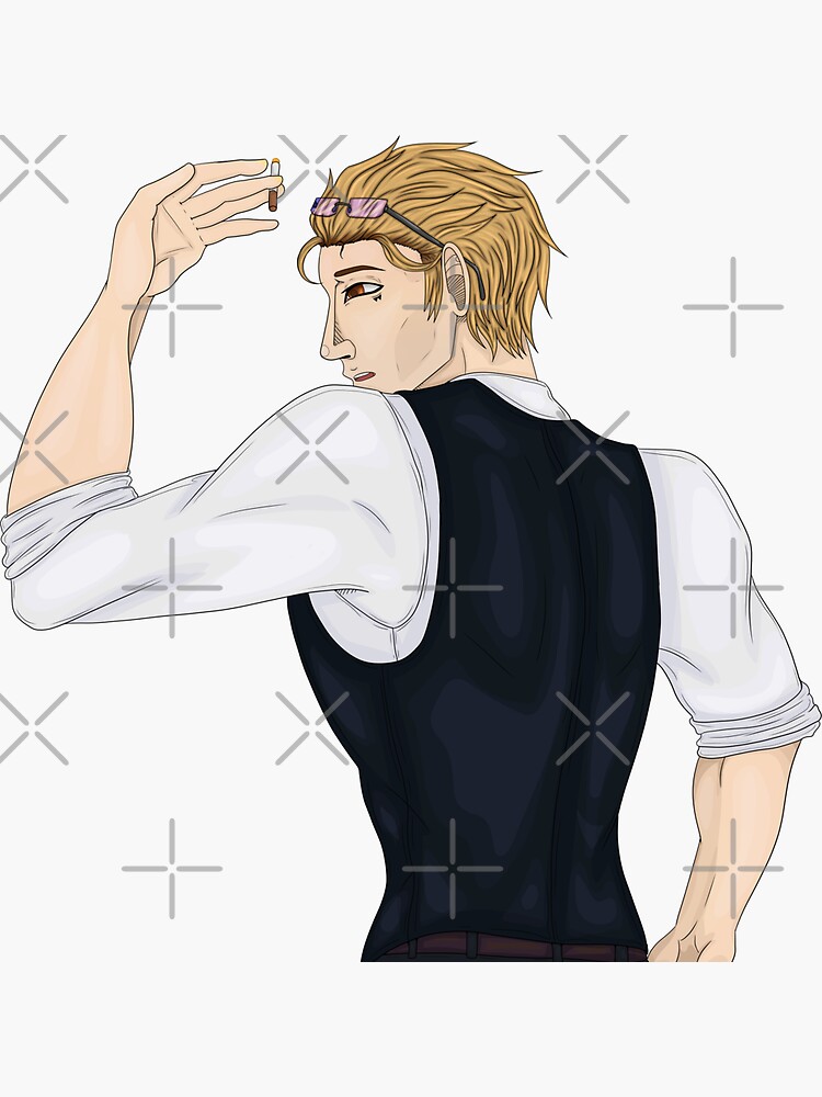 Aperçu 3 sur 3. Sticker avec l'œuvre Temps de pause de Shizuo créée et vendue par jadelynstreety.
