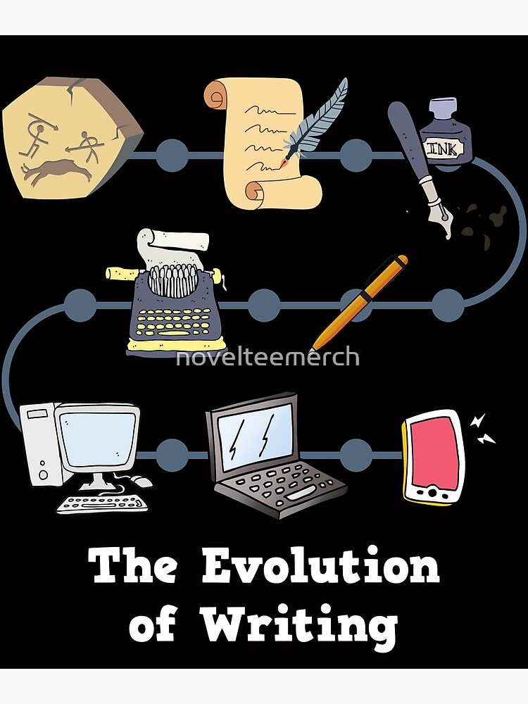 "Funny Author Shirt, The Evolution of Writing, History of Writing