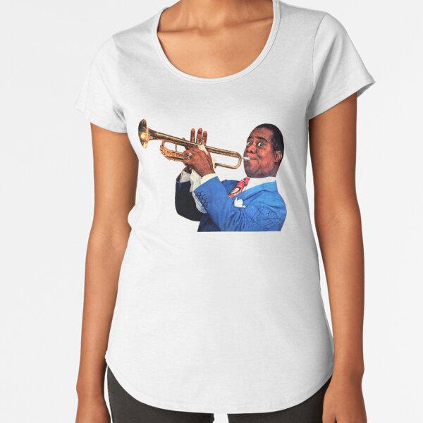 Custom Louis Armstrong In Wpap Pop Art Style Ladies Fitted T-shirt