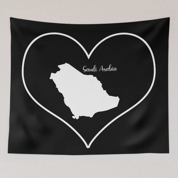Item preview, Black heart map Saudi Arabia designed and sold by Astralia.