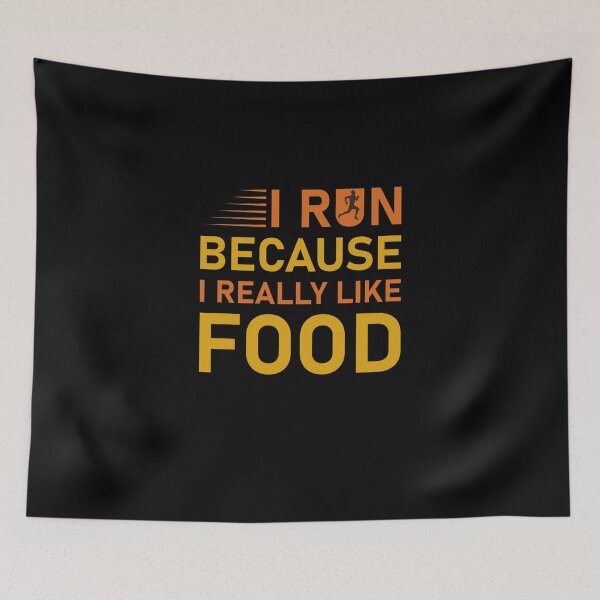 Item preview, I Run Because I Really Like Food Running Funny Sticker designed and sold by rosebell76.