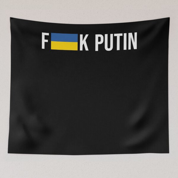 Item preview, Fuck Vladimir Putin with the Ukraine Flag FCK PTN Putin Fuck Vladimir Putin Russia Russia Moscow K designed and sold by brockendia66.