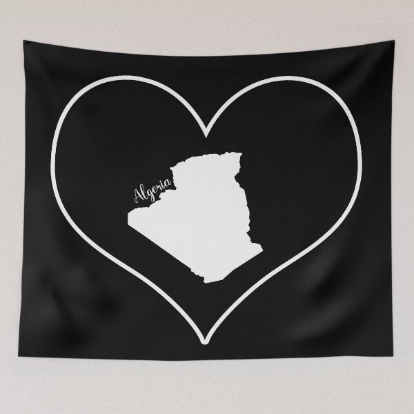 Item preview, Black heart map Algeria designed and sold by Astralia.