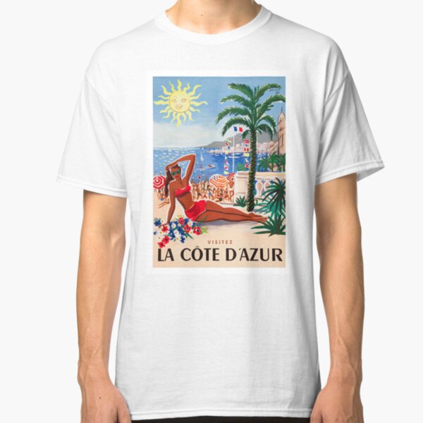 1955 France Visit La Cote D'Azur Travel Poster Classic T-Shirt