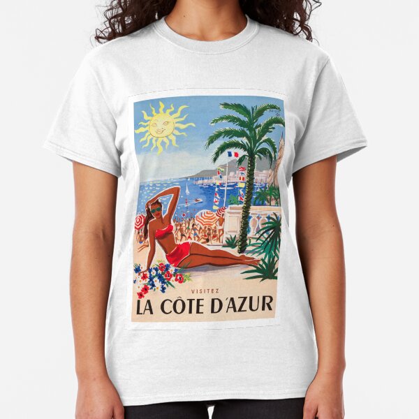 1955 France Visit La Cote D'Azur Travel Poster Classic T-Shirt