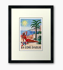 1955 France Visit La Cote D'Azur Travel Poster Framed Print