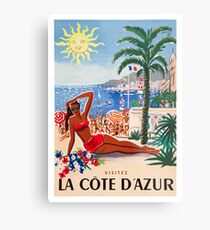 1955 France Visit La Cote D'Azur Travel Poster Metal Print