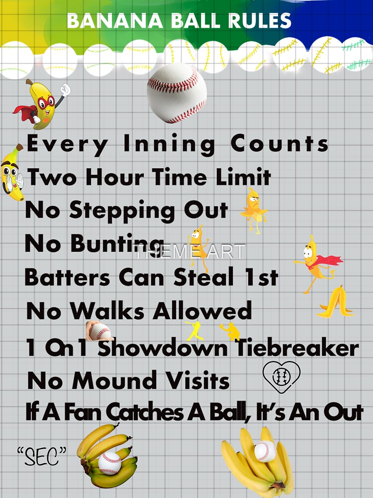 "Banana Ball Rules" Sticker by Redbubble