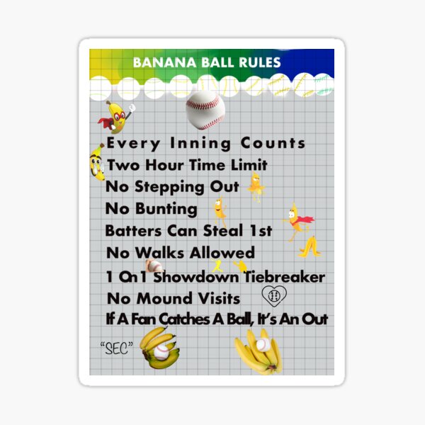 "Banana Ball Rules" Sticker by Redbubble