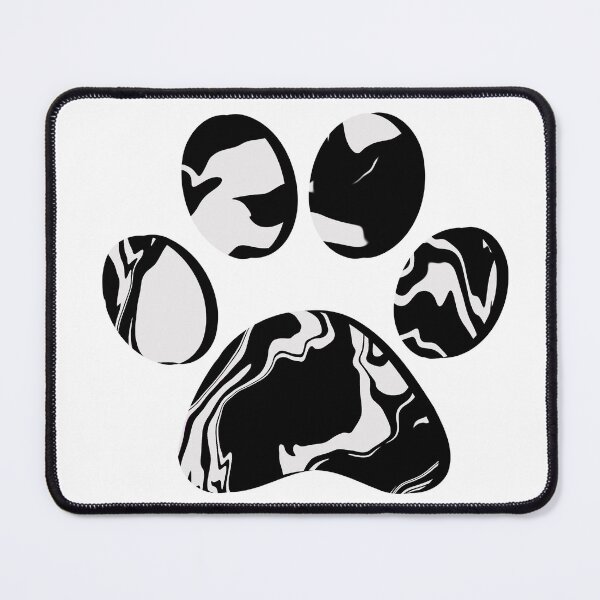 Item preview, Black and White Marble Paw Print designed and sold by ViviTV.