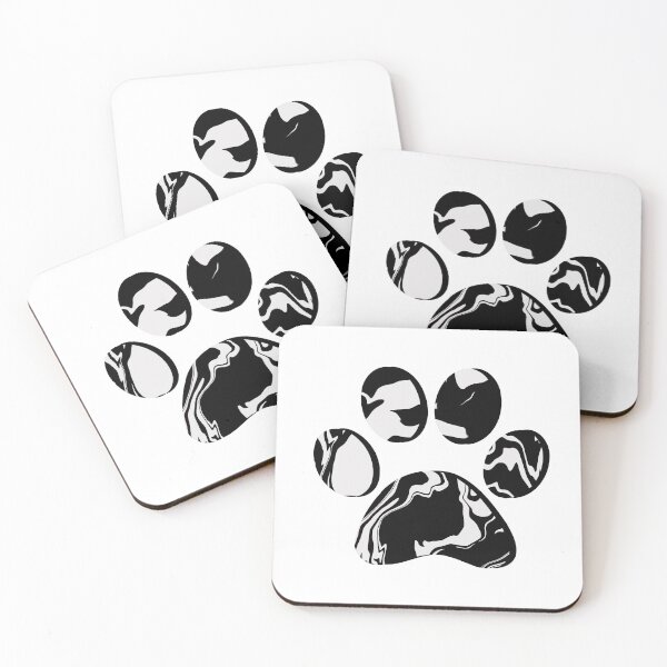 Item preview, Black and White Marble Paw Print designed and sold by ViviTV.