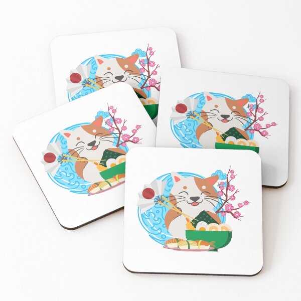 Item preview, Japanese wave cat sushi designed and sold by MaypanaShop.