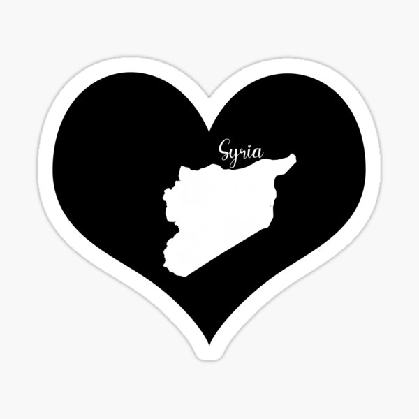 Aperçu de l'œuvre Coeur noir carte Syrie créée et vendue par Astralia.