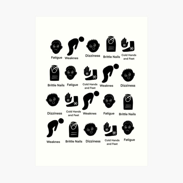 "Iron Deficiency Symptoms" Art Print for Sale by veravervain Redbubble