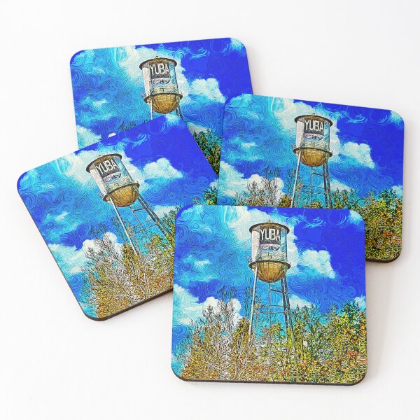 Item preview, The iconic water tower in Yuba City, California - impressionist painting designed and sold by NickoPrints.
