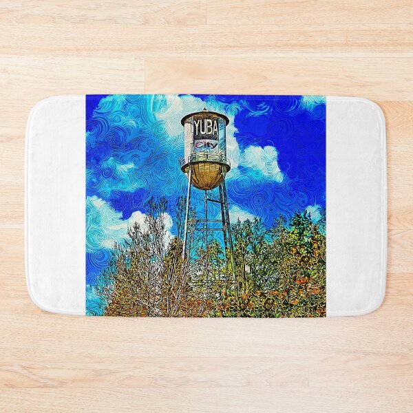 Item preview, The iconic water tower in Yuba City, California - impressionist painting designed and sold by NickoPrints.