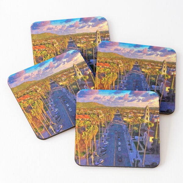 Item preview, Mission Inn Avenue in downtown Riverside, California - digital painting designed and sold by NickoPrints.