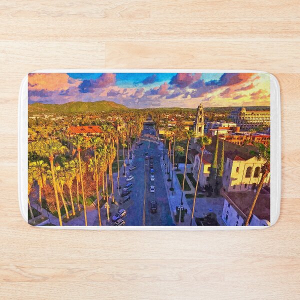 Item preview, Mission Inn Avenue in downtown Riverside, California - digital painting designed and sold by NickoPrints.