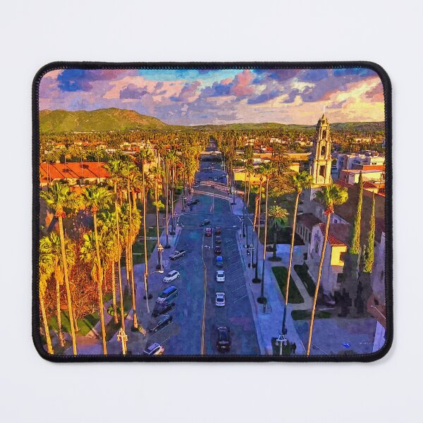 Item preview, Mission Inn Avenue in downtown Riverside, California - digital painting designed and sold by NickoPrints.