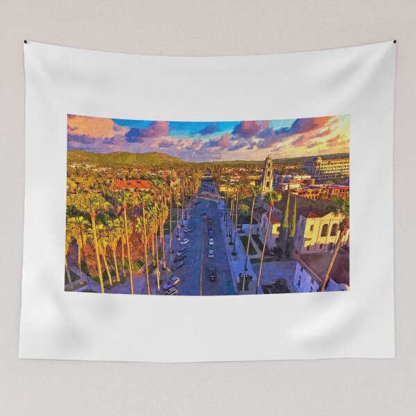 Item preview, Mission Inn Avenue in downtown Riverside, California - digital painting designed and sold by NickoPrints.