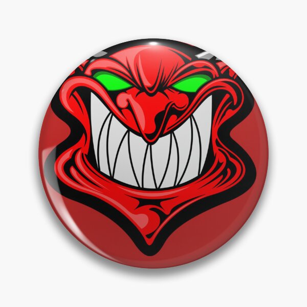 Item preview, red devil face smiling with green eyes Sticker designed and sold by Luisa1GOllner.
