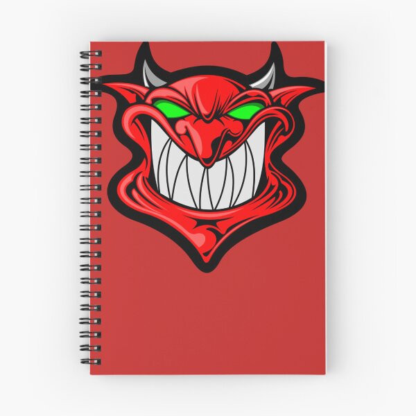 Item preview, red devil face smiling with green eyes Sticker designed and sold by Luisa1GOllner.