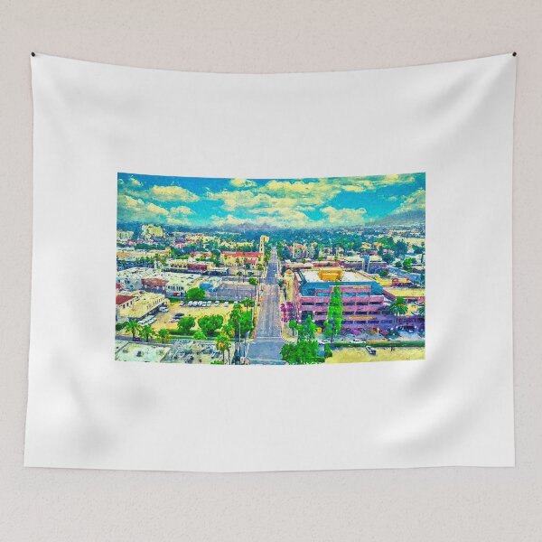Item preview, Lemon Street in downtown Riverside, California - digital painting designed and sold by NickoPrints.
