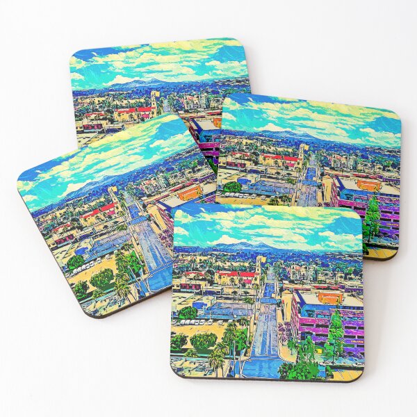 Item preview, Lemon Street in downtown Riverside, California - impressionist painting designed and sold by NickoPrints.